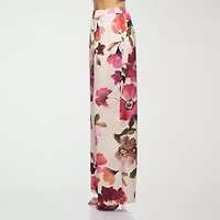 Premier Amour Floral Womens Straight Mid Rise Loose Fit Pull-On Pant