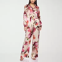 Premier Amour Floral Womens Straight Mid Rise Loose Fit Pull-On Pant