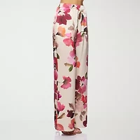 Premier Amour Floral Womens Straight Mid Rise Loose Fit Pull-On Pant