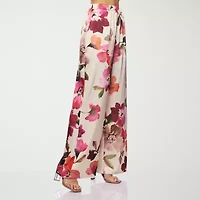 Premier Amour Floral Womens Straight Mid Rise Loose Fit Pull-On Pant