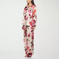 Premier Amour Floral Womens Straight Mid Rise Loose Fit Pull-On Pant