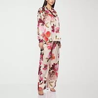 Premier Amour Floral Womens Straight Mid Rise Loose Fit Pull-On Pant