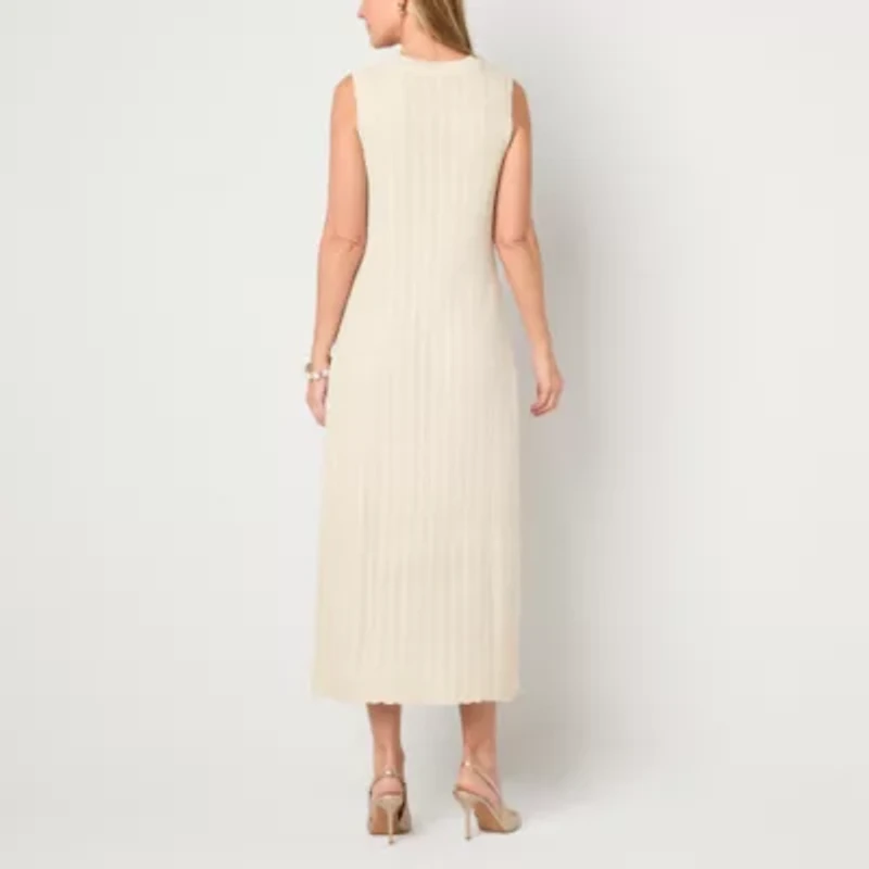 Liz Claiborne Womens Sleeveless Midi Sweater Dress Tall