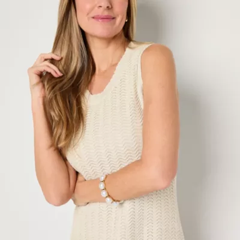 Liz Claiborne Womens Sleeveless Midi Sweater Dress Tall