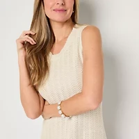 Liz Claiborne Womens Sleeveless Midi Sweater Dress Tall