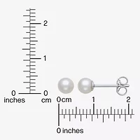 White Cultured Freshwater Pearl Sterling Silver 4mm Ball Stud Earrings