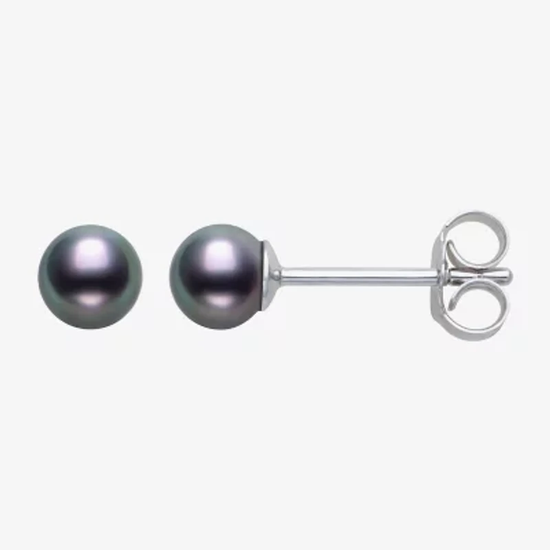 White Cultured Freshwater Pearl Sterling Silver 4mm Ball Stud Earrings