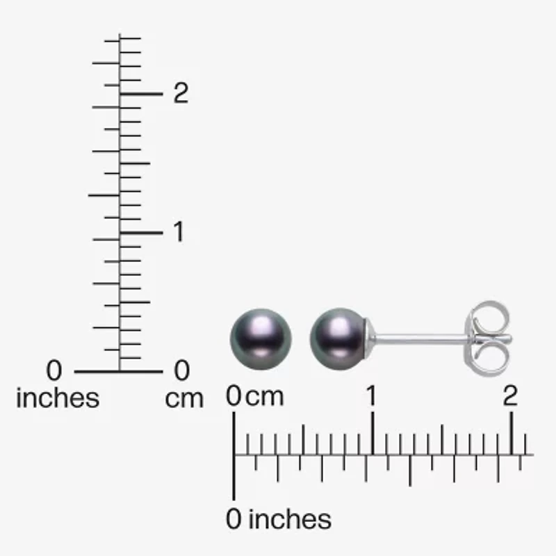 White Cultured Freshwater Pearl Sterling Silver 4mm Ball Stud Earrings