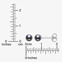 White Cultured Freshwater Pearl Sterling Silver 4mm Ball Stud Earrings