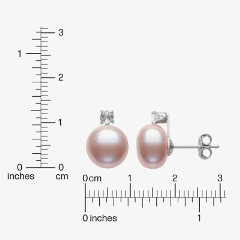 Womens Pink Cultured Freshwater Pearl Sterling Silver Round 2-pc. Jewelry Set