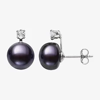 Womens Black Cultured Freshwater Pearl Sterling Silver Round 2-pc. Jewelry Set