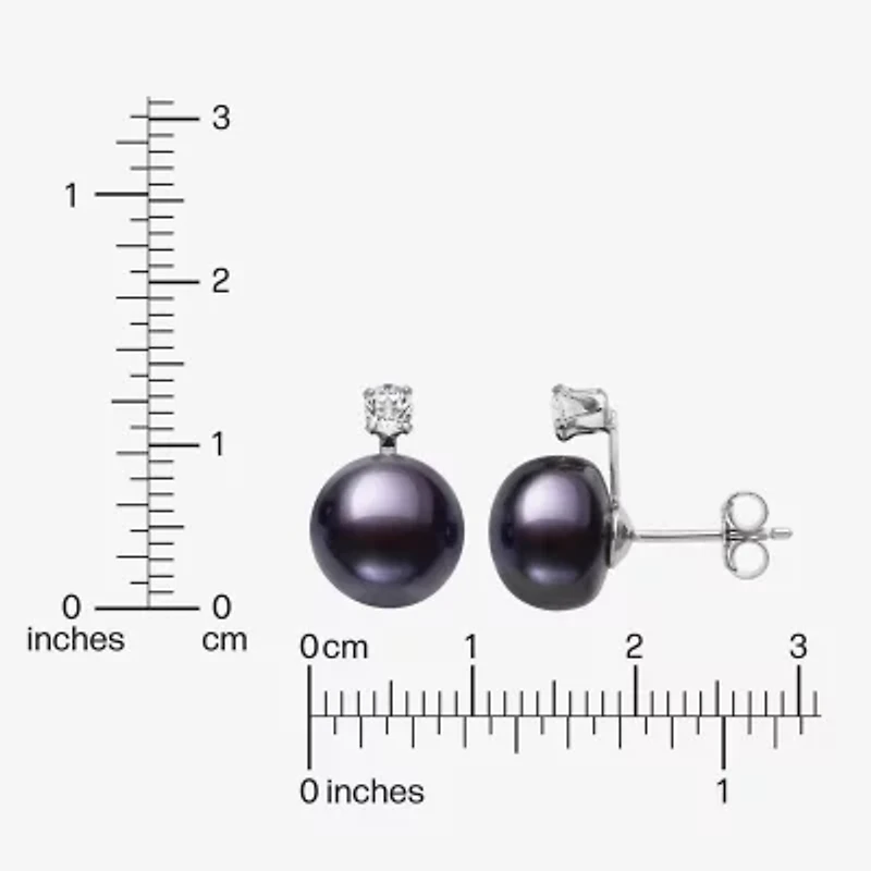 Womens Black Cultured Freshwater Pearl Sterling Silver Round 2-pc. Jewelry Set