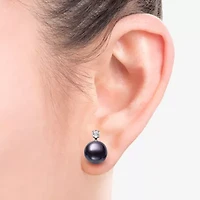 Womens Black Cultured Freshwater Pearl Sterling Silver Round 2-pc. Jewelry Set