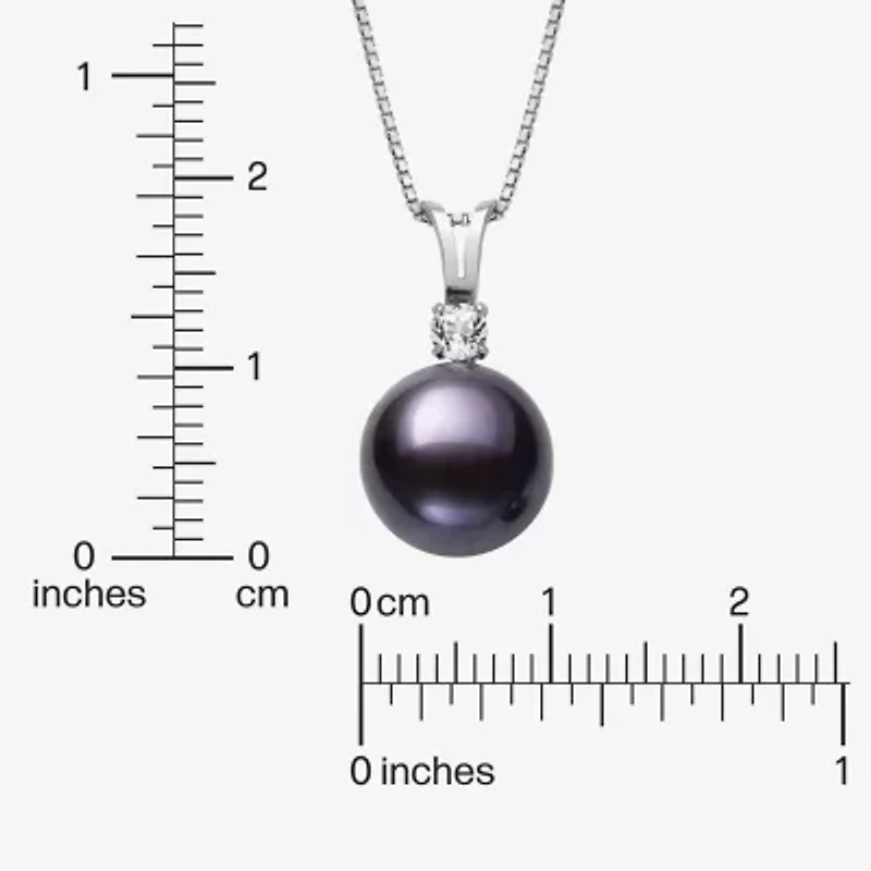 Womens Black Cultured Freshwater Pearl Sterling Silver Round 2-pc. Jewelry Set
