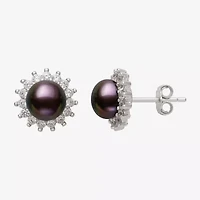 Womens Black Cultured Freshwater Pearl Sterling Silver Sunburst 2-pc. Jewelry Set