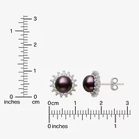 Womens Black Cultured Freshwater Pearl Sterling Silver Sunburst 2-pc. Jewelry Set