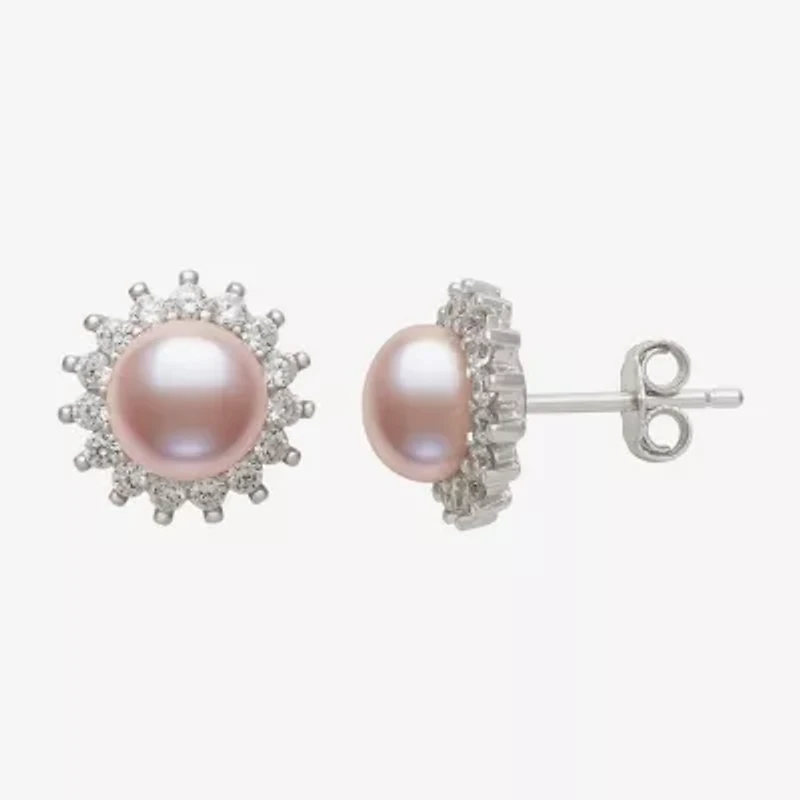Womens Pink Cultured Freshwater Pearl Sterling Silver Sunburst 2-pc. Jewelry Set