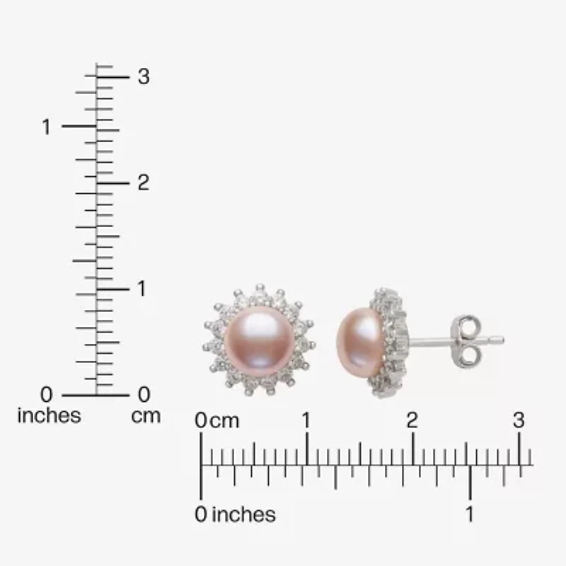 Womens Pink Cultured Freshwater Pearl Sterling Silver Sunburst 2-pc. Jewelry Set