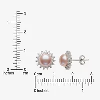 Womens Pink Cultured Freshwater Pearl Sterling Silver Sunburst 2-pc. Jewelry Set