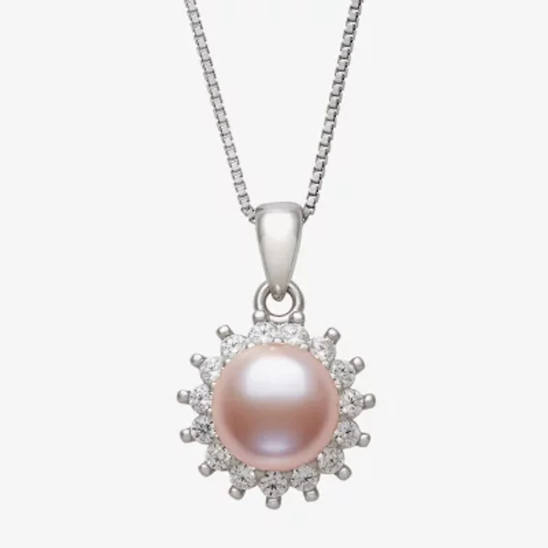 Womens Pink Cultured Freshwater Pearl Sterling Silver Sunburst 2-pc. Jewelry Set