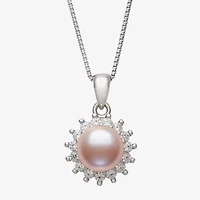 Womens Pink Cultured Freshwater Pearl Sterling Silver Sunburst 2-pc. Jewelry Set