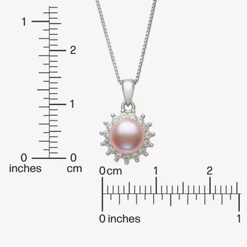 Womens Pink Cultured Freshwater Pearl Sterling Silver Sunburst 2-pc. Jewelry Set