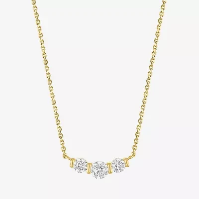 Diamond Addiction (G-H Womens 1/3 CT. T.W. Lab Grown White Diamond 10K Gold Curved 16 Inch Pendant Necklace