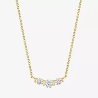 Diamond Addiction (G-H Womens 1/3 CT. T.W. Lab Grown White Diamond 10K Gold Curved 16 Inch Pendant Necklace