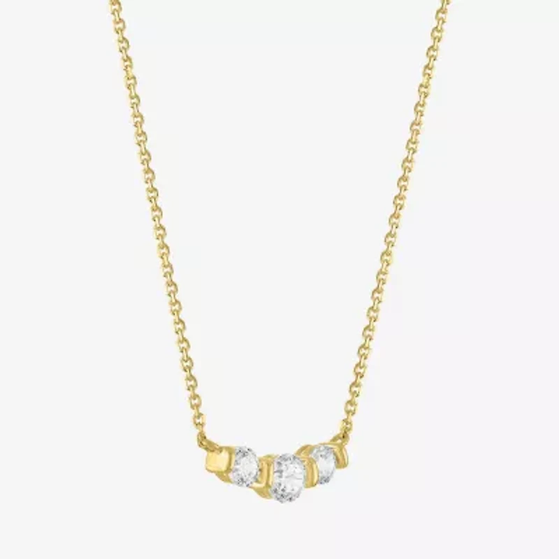 Diamond Addiction (G-H Womens 1/3 CT. T.W. Lab Grown White Diamond 10K Gold Curved 16 Inch Pendant Necklace