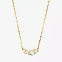 Diamond Addiction (G-H Womens 1/3 CT. T.W. Lab Grown White Diamond 10K Gold Curved 16 Inch Pendant Necklace