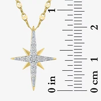 North Star (G-H / Si2 I1) Womens 1/6 CT. T.W. Lab Grown White Diamond 10K Gold Star 16 Inch Pendant Necklace