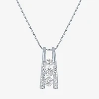 (G-H / Si2 - I1) Womens 1/3 CT. T.W. Lab Grown White Diamond 10K White Gold 16 Inch Pendant Necklace