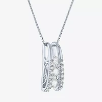 (G-H / Si2 - I1) Womens 1/3 CT. T.W. Lab Grown White Diamond 10K White Gold 16 Inch Pendant Necklace