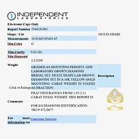 (G / Si2) Womens 2 CT. T.W. Lab Grown White Diamond 10K Gold Side Stone Bypass  Bridal Set