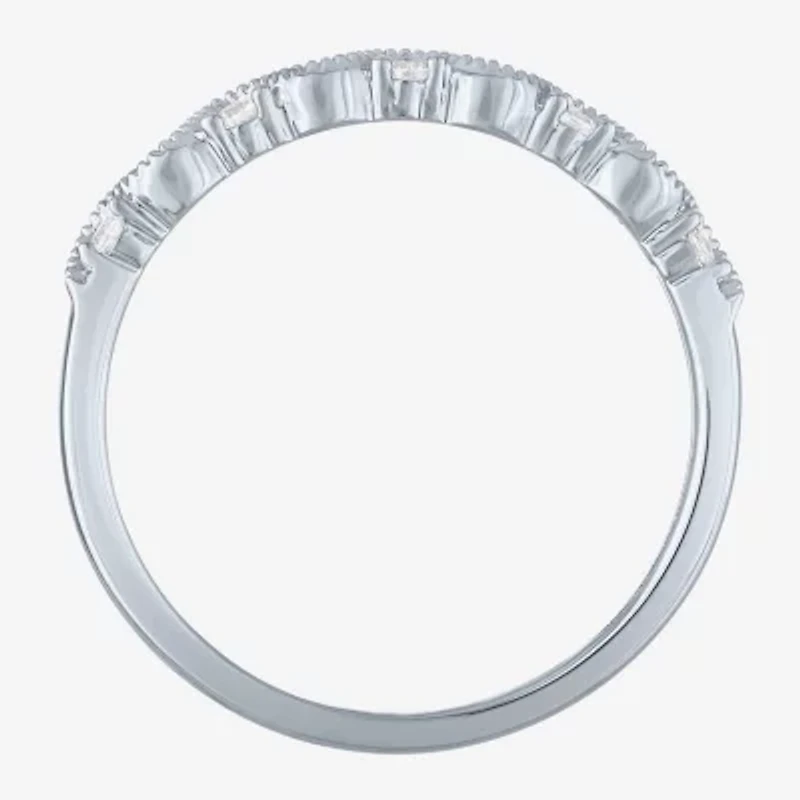 (G-H / Si2-I1)												 Womens 1/10 CT. T.W. Lab Grown White Diamond 10K Gold Wedding Band