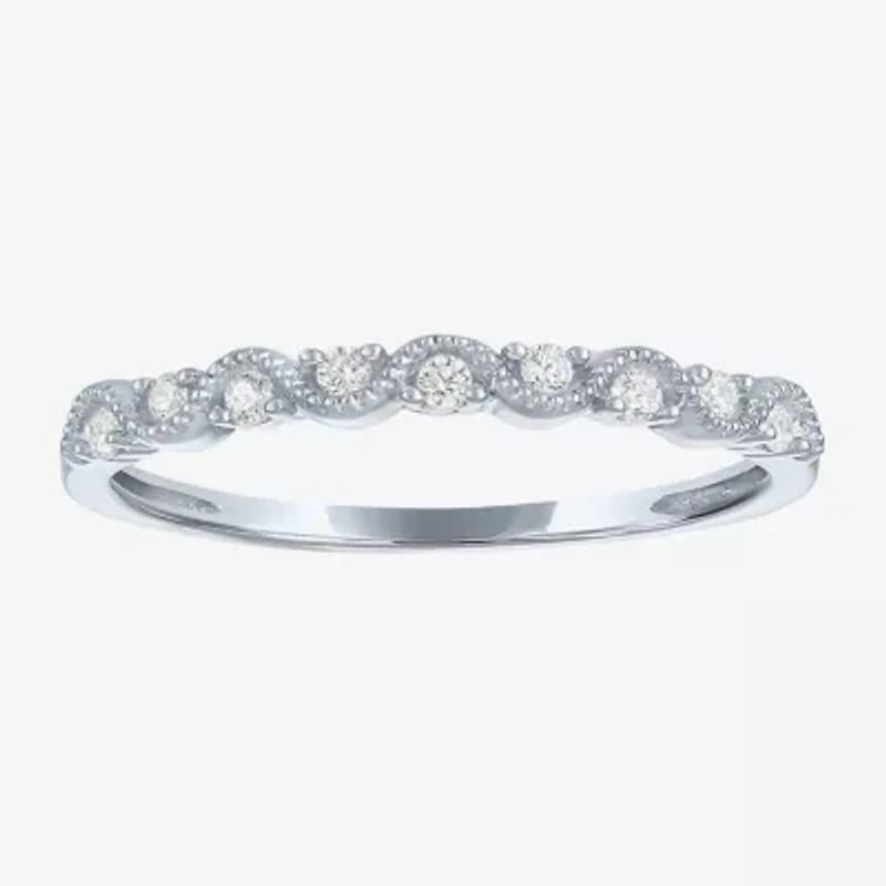 (G-H / Si2-I1)												 Womens 1/10 CT. T.W. Lab Grown White Diamond 10K Gold Wedding Band