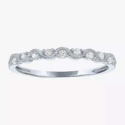 (G-H / Si2-I1)												 Womens 1/10 CT. T.W. Lab Grown White Diamond 10K Gold Wedding Band