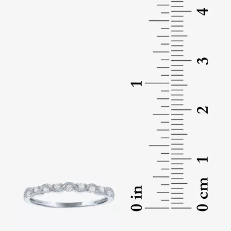 (G-H / Si2-I1)												 Womens 1/10 CT. T.W. Lab Grown White Diamond 10K Gold Wedding Band