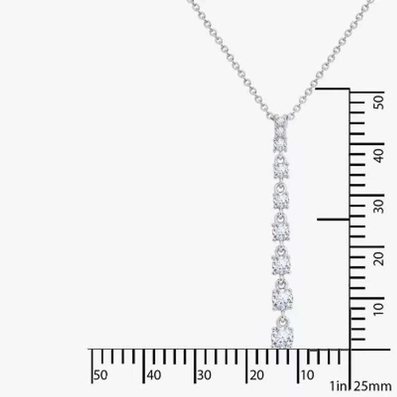 Diamonart Marilyn Monroe Womens White Cubic Zirconia Sterling Silver 18 Inch Pendant Necklace