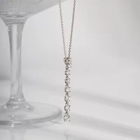 Diamonart Marilyn Monroe Womens White Cubic Zirconia Sterling Silver 18 Inch Pendant Necklace