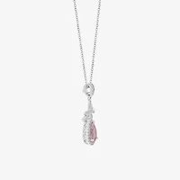 Diamonart Marilyn Monroe Womens Pink Cubic Zirconia Sterling Silver Bow 18 Inch Pendant Necklace