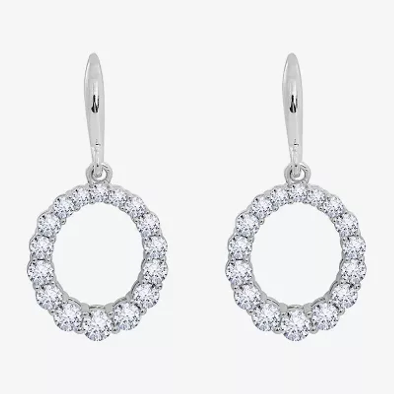 Diamonart Marilyn Monroe Womens Cubic Zirconia Sterling Silver Circle Round Drop Earrings