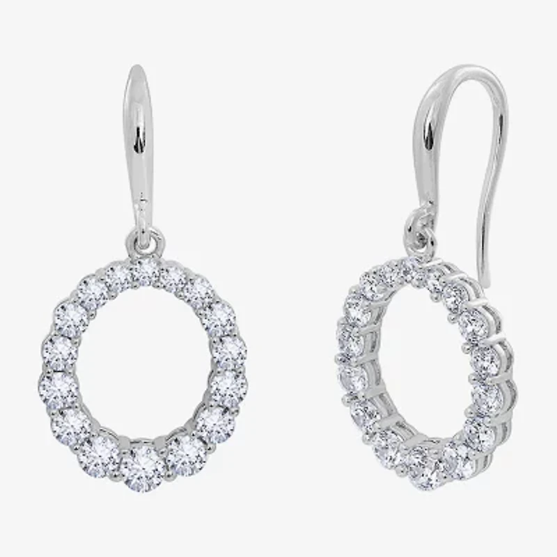 Diamonart Marilyn Monroe Womens Cubic Zirconia Sterling Silver Circle Round Drop Earrings