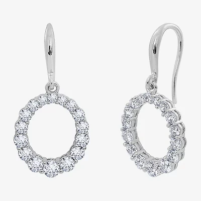 Diamonart Marilyn Monroe Womens Cubic Zirconia Sterling Silver Circle Round Drop Earrings