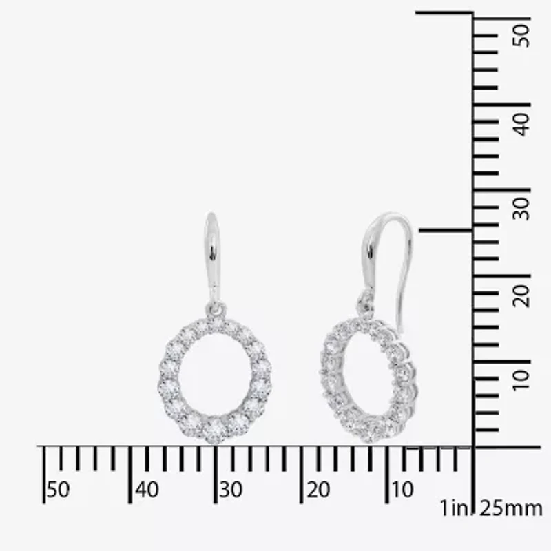 Diamonart Marilyn Monroe Womens Cubic Zirconia Sterling Silver Circle Round Drop Earrings