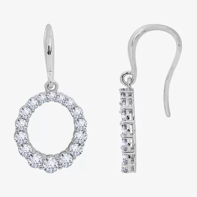 Diamonart Marilyn Monroe Womens Cubic Zirconia Sterling Silver Circle Round Drop Earrings