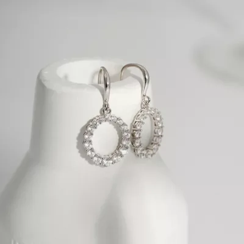 Diamonart Marilyn Monroe Womens Cubic Zirconia Sterling Silver Circle Round Drop Earrings
