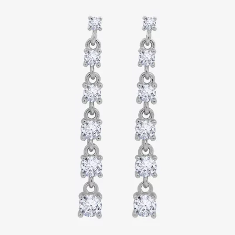 Diamonart Marilyn Monroe Womens Cubic Zirconia Sterling Silver Round Drop Earrings