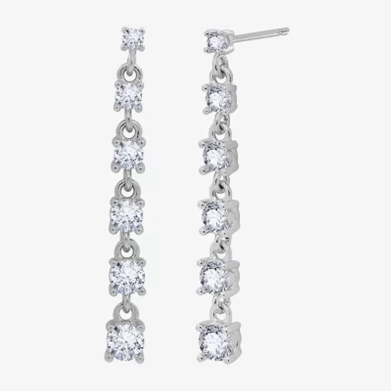 Diamonart Marilyn Monroe Womens Cubic Zirconia Sterling Silver Round Drop Earrings