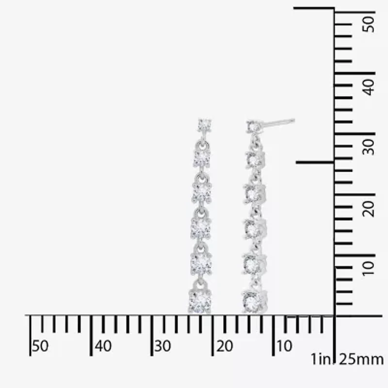 Diamonart Marilyn Monroe Womens Cubic Zirconia Sterling Silver Round Drop Earrings
